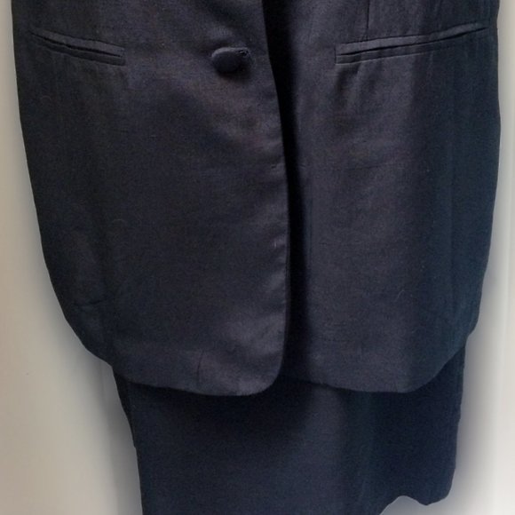 MariAnna 2 Pc Dress Suit Vintage 100% Silk lined Black Sz 10 - Picture 3 of 6
